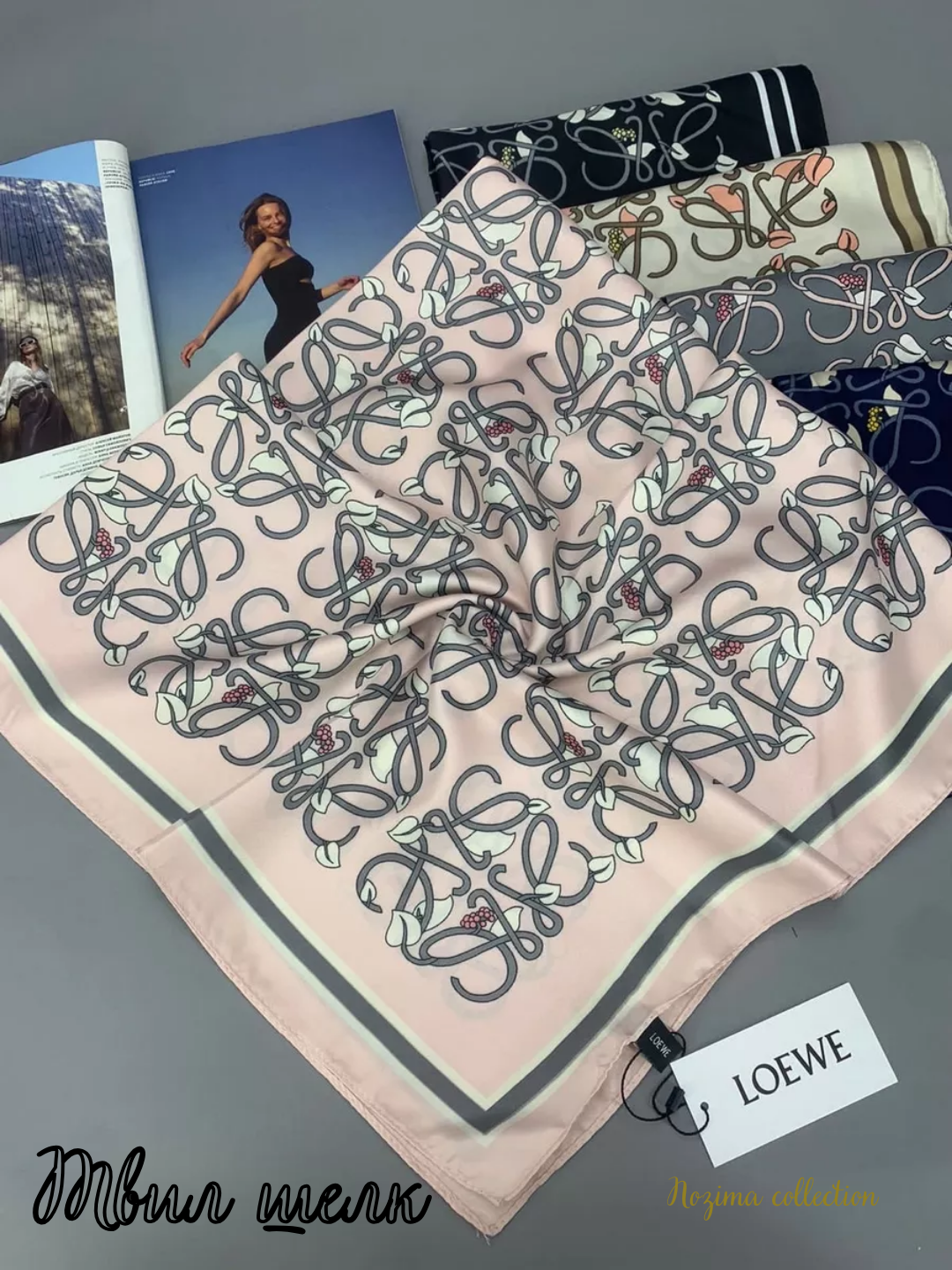 Платок  для девочек и женщин,90х90 см, розовый — фото 1