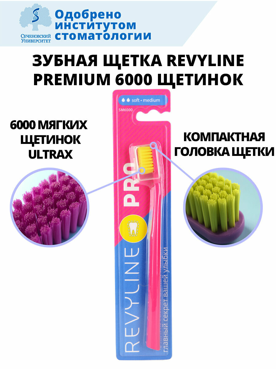 Зубная щетка Revyline Smart SM6000, soft-medium, Розовая, 1 шт