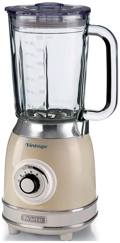 Блендер Ariete Vintage 583/03, стационарный, 1000Вт, 4 скорости, стеклянная чаша, бежевый — фото 1