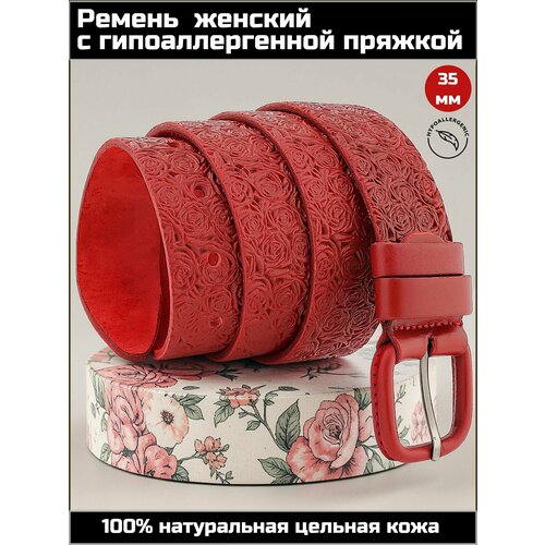 фото Ремень aksybelt для женщин, размер 105, красный роза