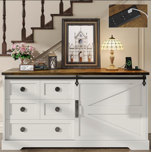 Изображение товара Тумба под телевизор Кибер-Оазис, с выдвижными ящиками, с розеткой, белая