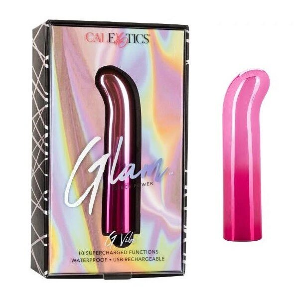 Мини-вибромассажер Calexotics «Glam» с изогнутой головкой, розовый