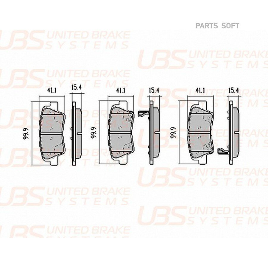 Тормозные колодки для HYUNDAI SOLARIS 10-/i30 11-/13-/i40 11-/KIA RIO 11-/12-/ GEELY ATLAS /CEED 12- от официального дистрибьютора, UBS, артикул B1103090