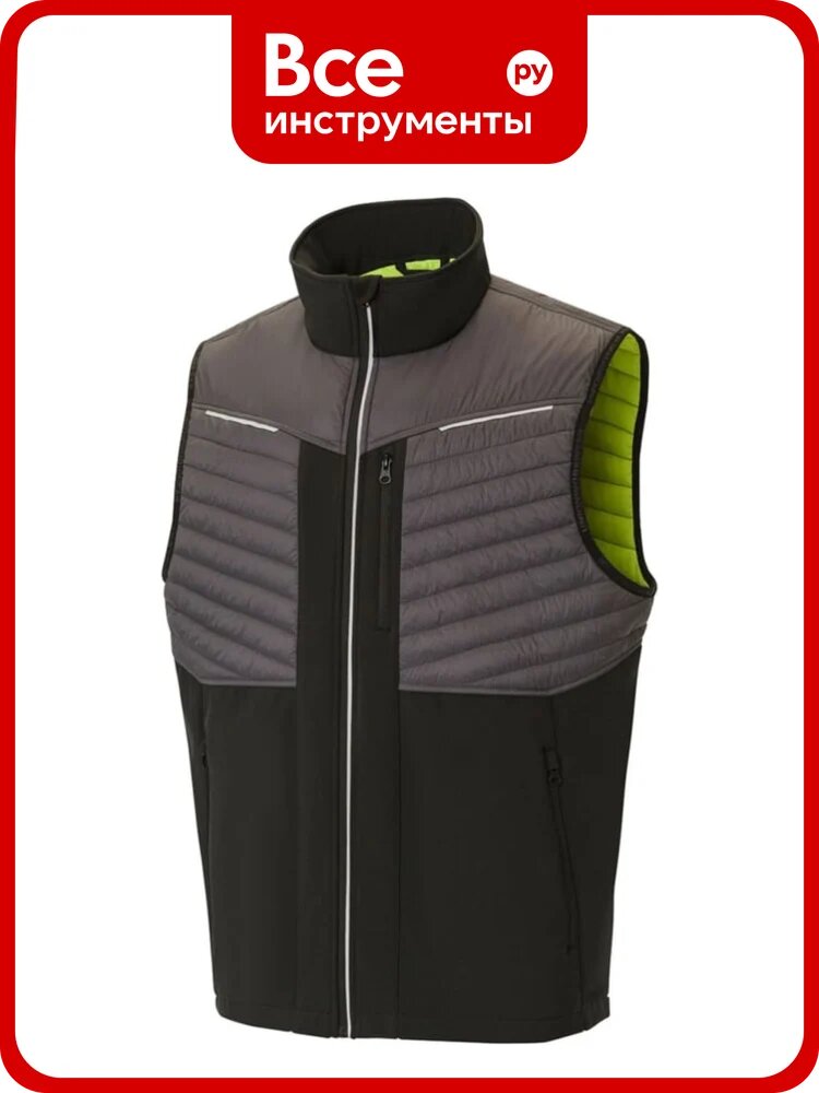 Жилет союзспецодежда юнионворквеар (UNIONWORKWEAR) Микс т. серый/черный/лайм, 52-54/182-188 2000000305646