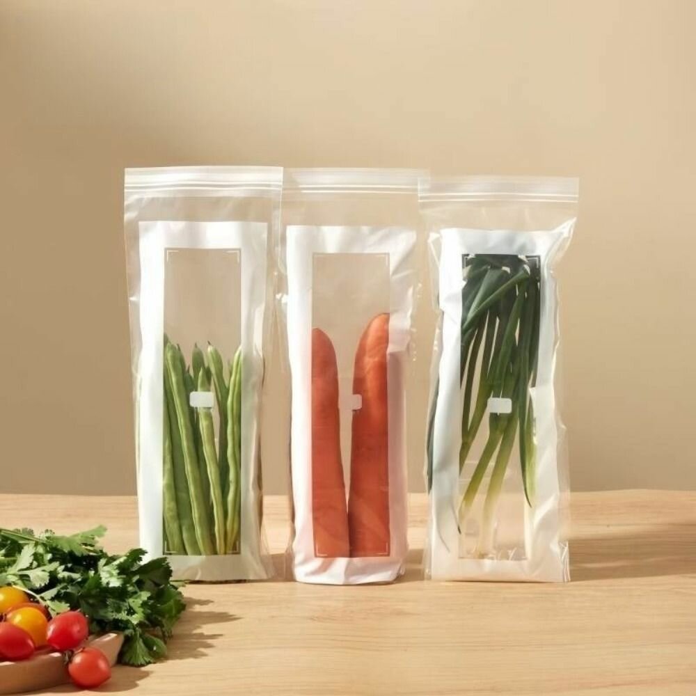 Утолщенные зип-пакеты пищевого класса 60 шт, длинные пакеты для продуктов, холодильное хранение, многоразовые