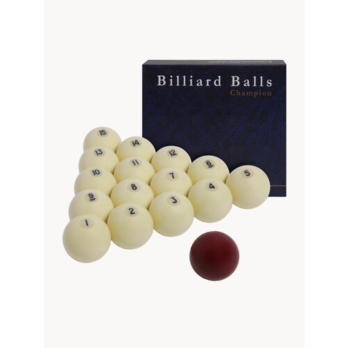Шары для русского бильярда, Fortuna Champion Pro, 60,3 мм, бордовый биток, 16 шт.
