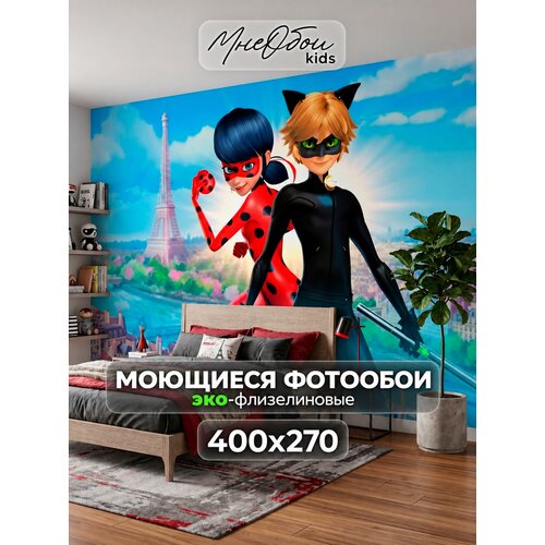 фото Фотообои на стену в детскую 3d 400х270 (шхв) фото обои для мальчика и девочки, леди баг мне обои