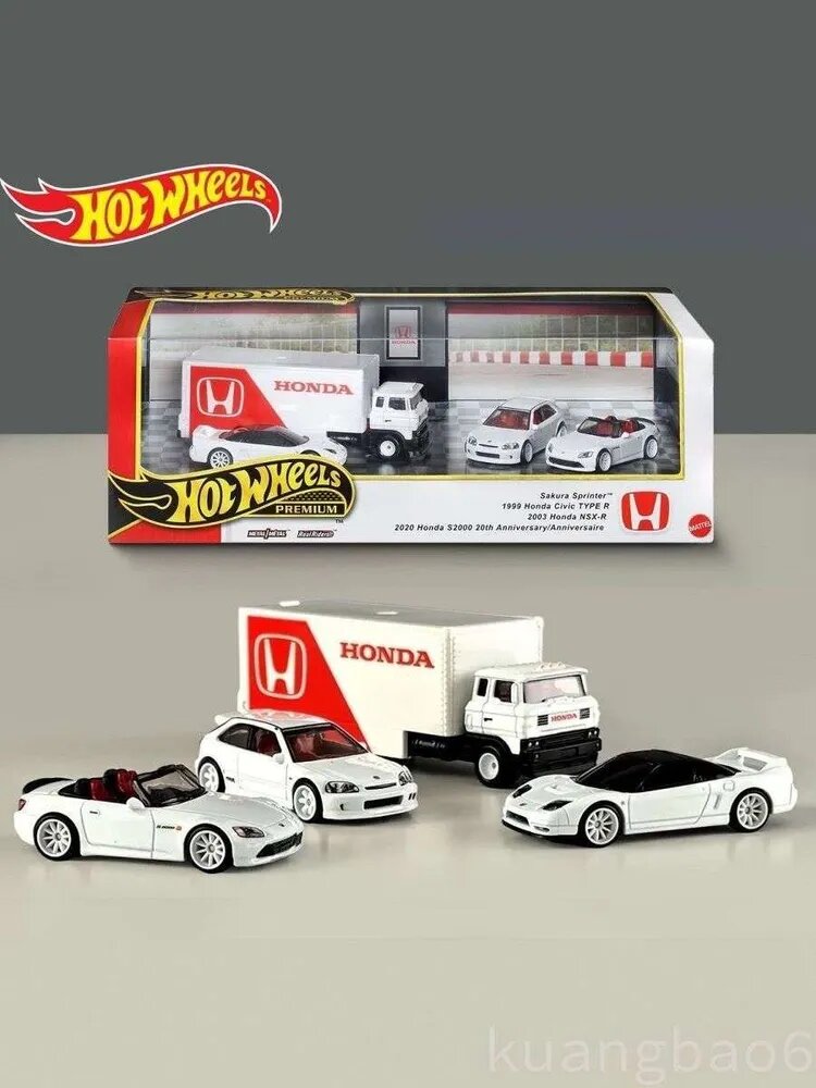Машинка Hot Wheels Premium Sakura Sprinter 1999 Honda Civic TYPE R 2003 NSX-R 2020 S2000 20th Anniversary/Anniversaire GMH39