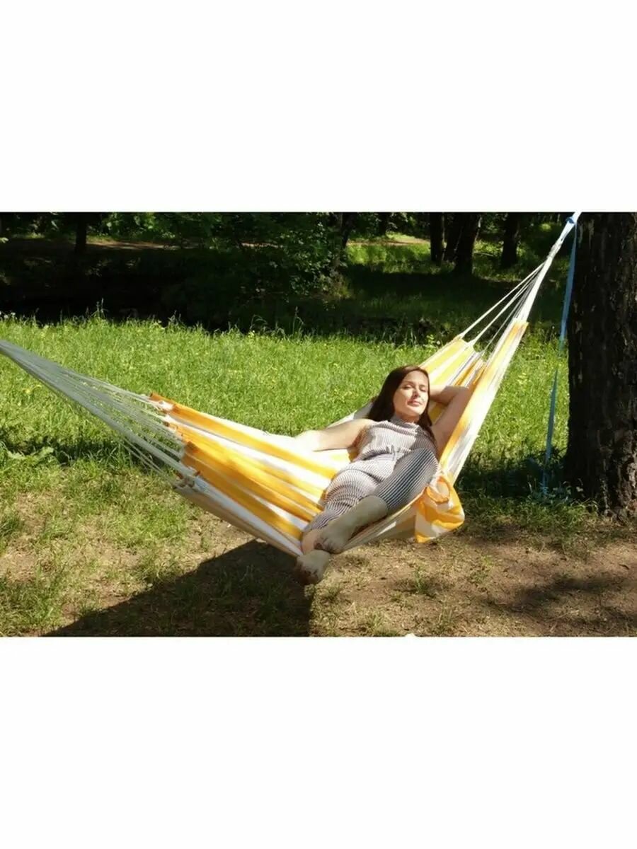 Гамак 220х140см желтая полоска до 150кг /арт. RG-13/
