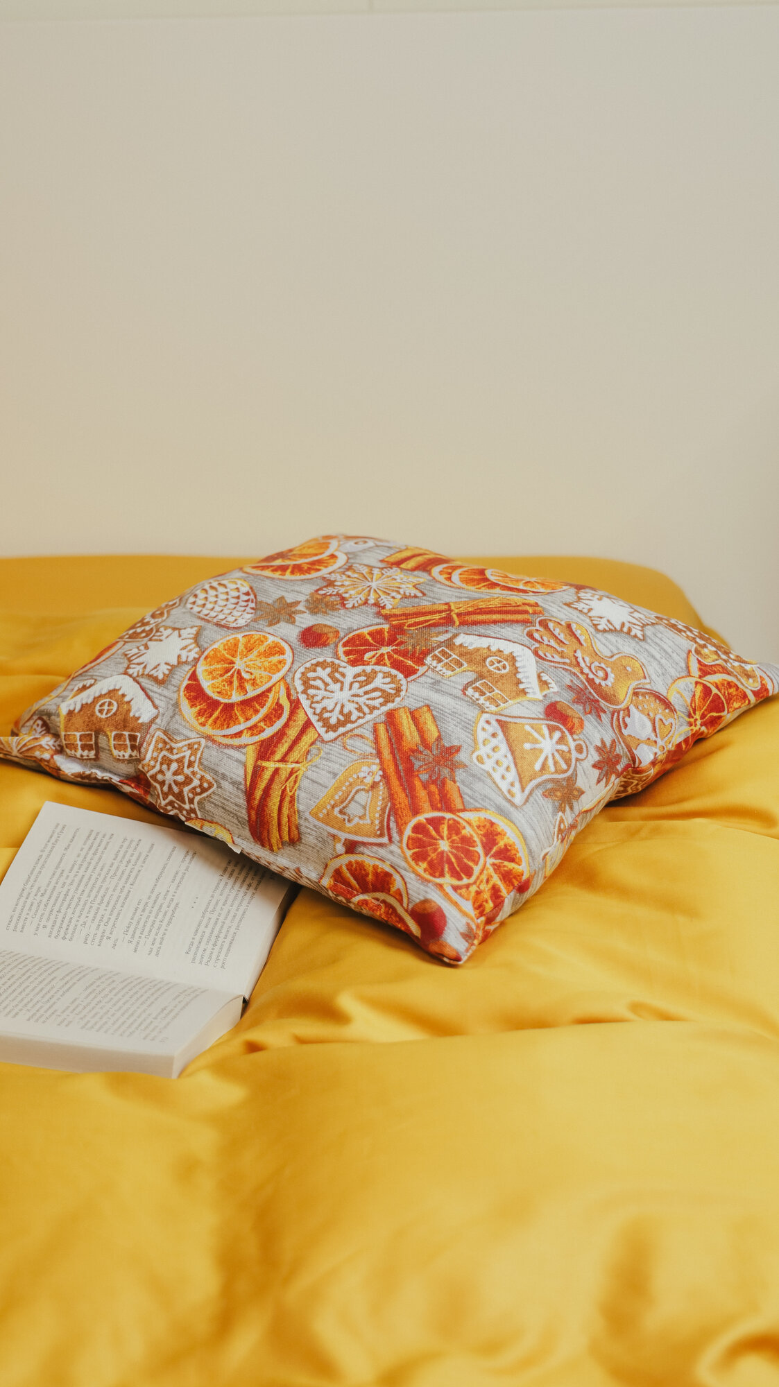 Подушка декоративная 40х40 100% хлопок Новогодняя корица, 23 Линия — фото 1