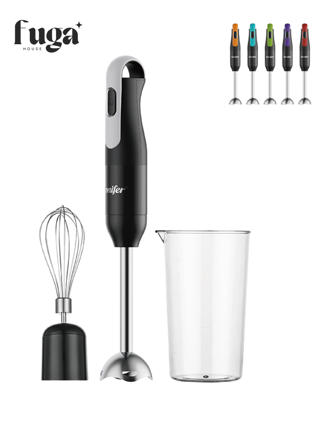 Погружной блендер Sonifer SF-8164 А, пластик/металл, мощность 1000Вт, со стаканом 0.6 л