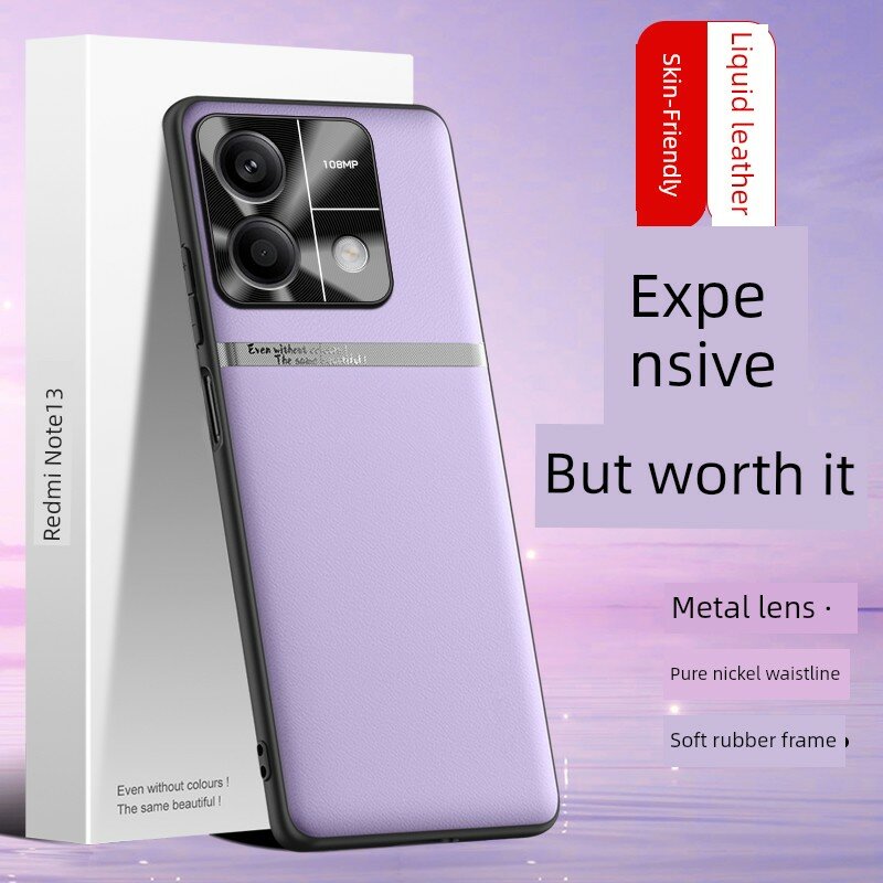 Чехол Redmi Note 13 Pro из искусственной кожи с деловым стилем, фиолетовый лавандовый