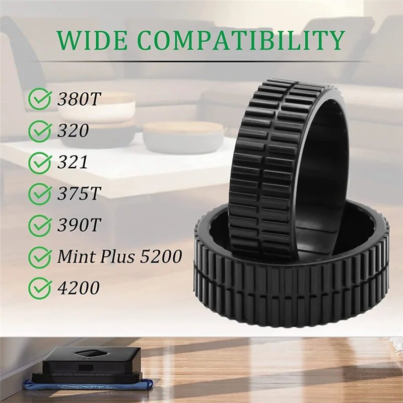2 шт. нескользящие колесные шины для iRobot Braava 380 380T 320 Mint5200, запасные части для робота-пылесоса