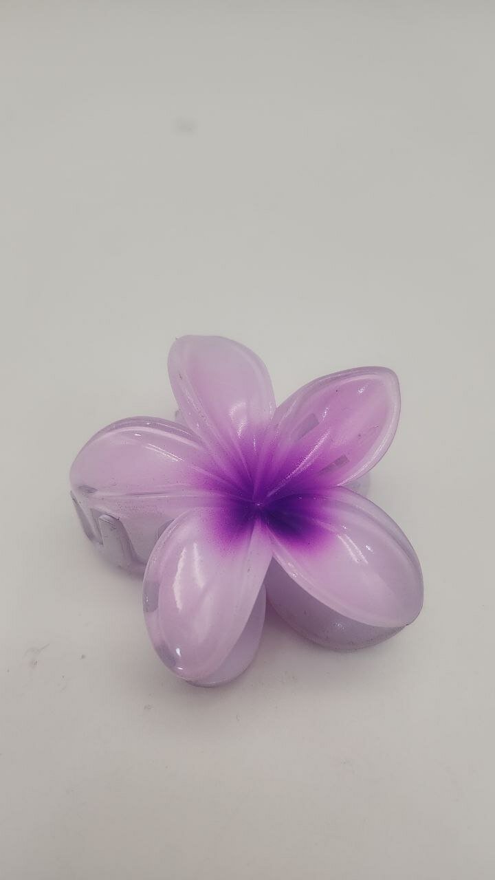 Крабик для волос, глянцевый, гавайский цветок лилия, заколка