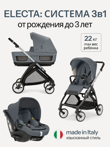 Изображение товара Коляска 3 в 1 Inglesina Electa Union Grey
