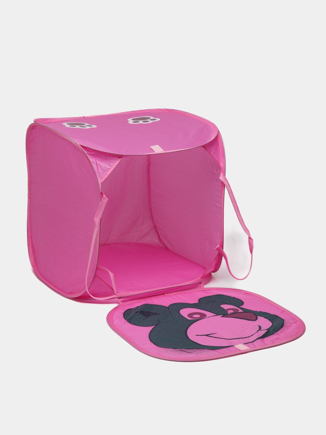 Корзина для хранения игрушек в детскую вместительная, прочная и стильная (розовый)