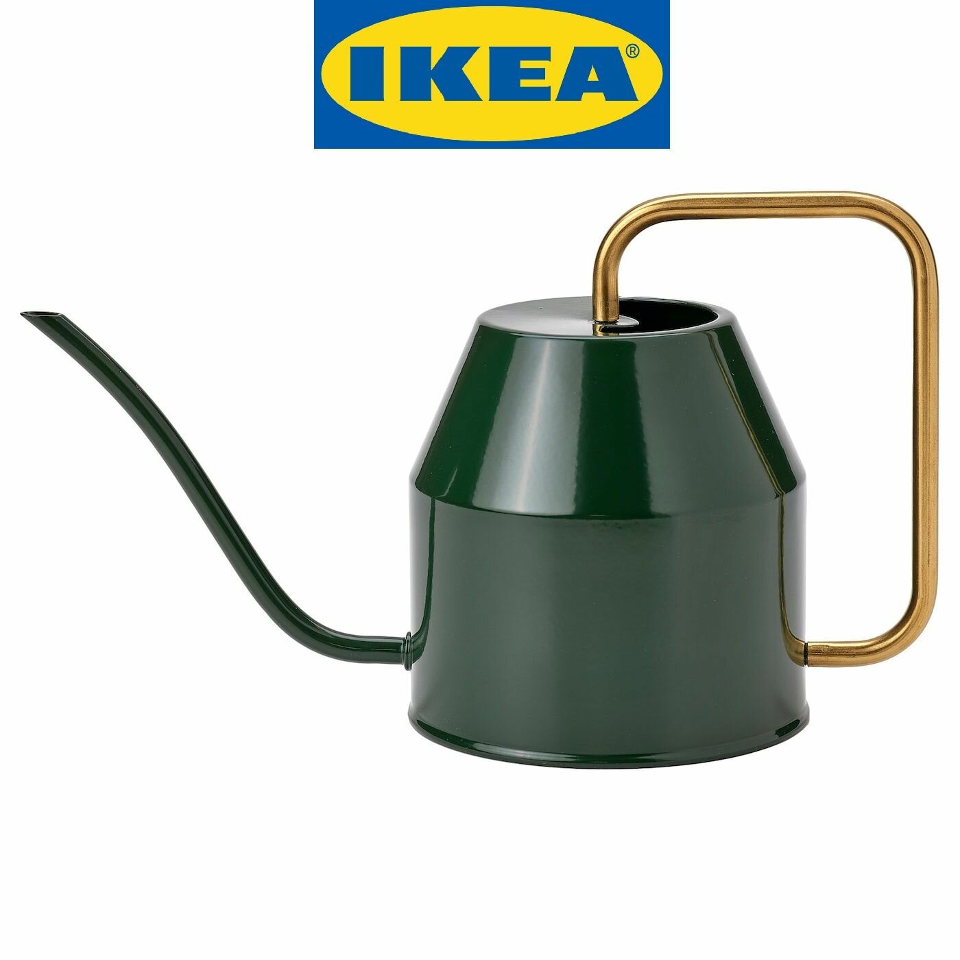 Лейка для цветов садовая IKEA VATTENKRASSE икеа ваттенкрассе, зелёный/золотой, металл, 2 литра