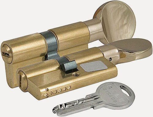 Изображение товара Цилиндровый механизм с вертушкой 164 SM/70 (30+10+30), латунь, 5 ключей