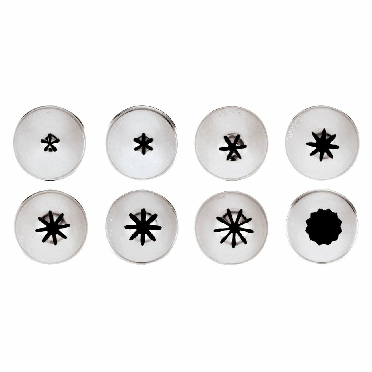 Набор кондитерских насадок № 22 Закрытая звезда, 8 штук, D основания 18 мм, нерж. сталь, Paderno.