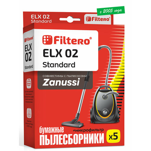 фото Filtero мешки-пылесборники elx 02 standard, пылесборник, 2.2 л, бежевый, 5 шт.