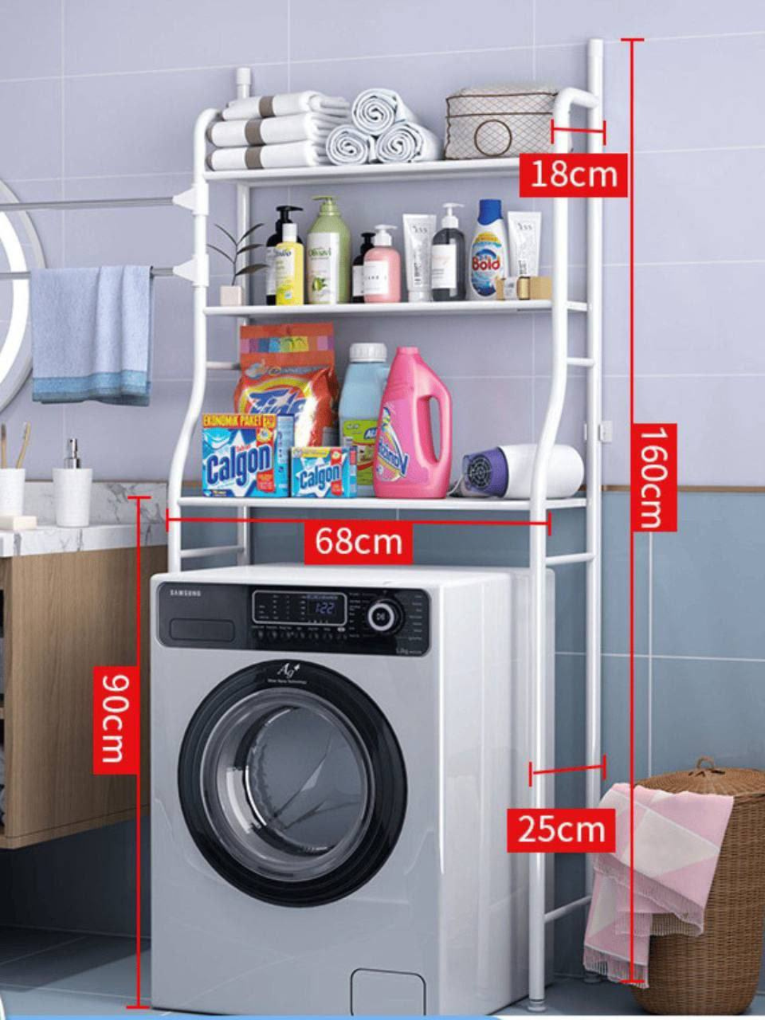 Полка над унитазом, стеллаж, органайзер напольный, стойка металлическая, для ванной