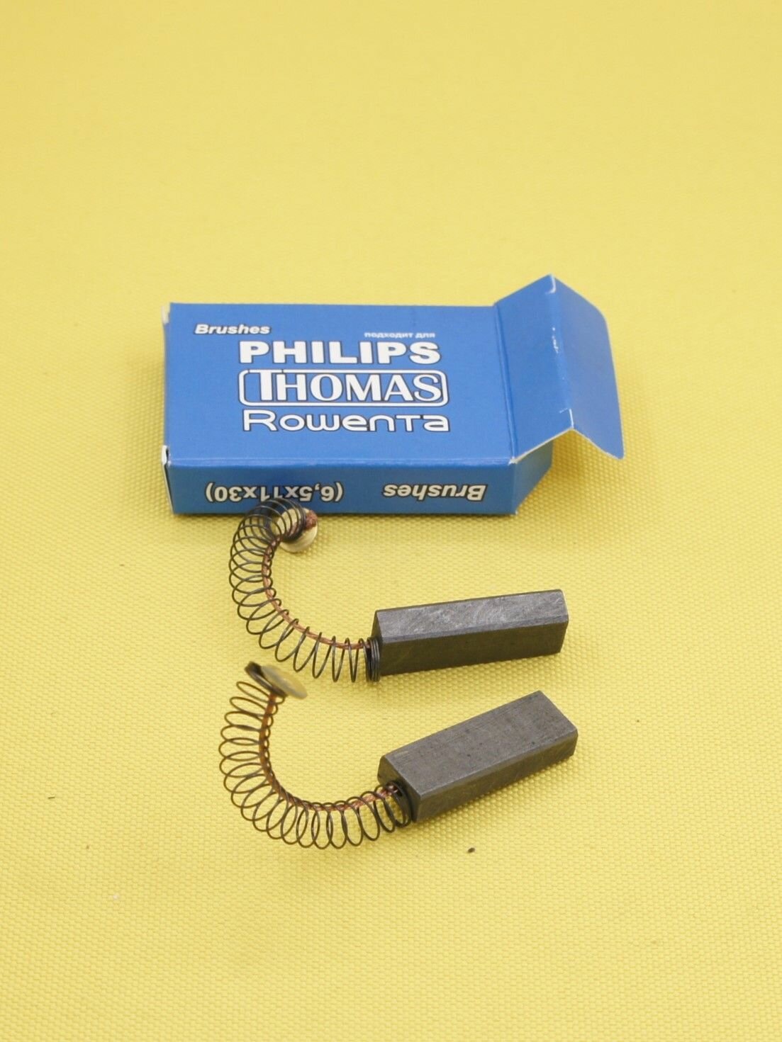 Угольные щетки для двигателя пылесоса 6.5х11х35 мм пружина, пятак