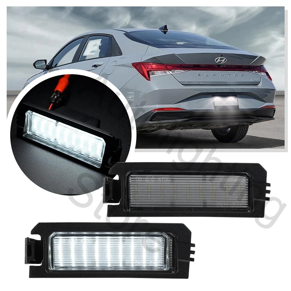 2 шт. светодиодных фонаря подсветки номерного знака для Hyundai Elantra N 2022+, I30, Sonata, Veloster N 2019-2022, Kia K5 2021+, Rio, Niro