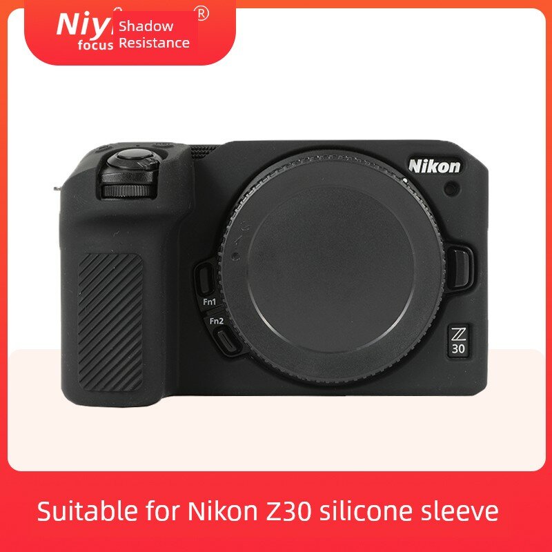 Силиконовый чехол для Nikon Z30 с закаленным стеклом - Черный