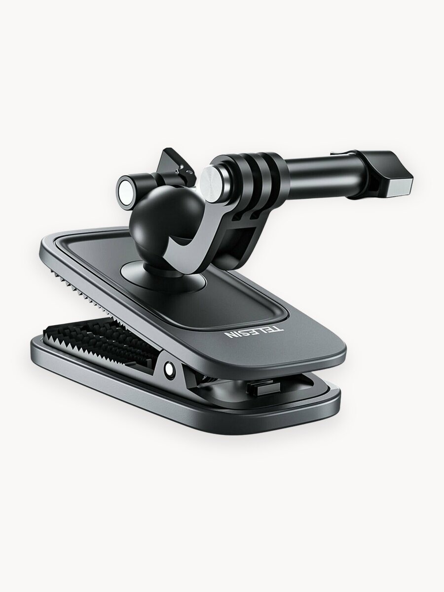 Крепление прищепка-клипса для экшн-камер GoPro и DJI с поворотной головкой на 360 градусов Telesin, GP-JFM-002