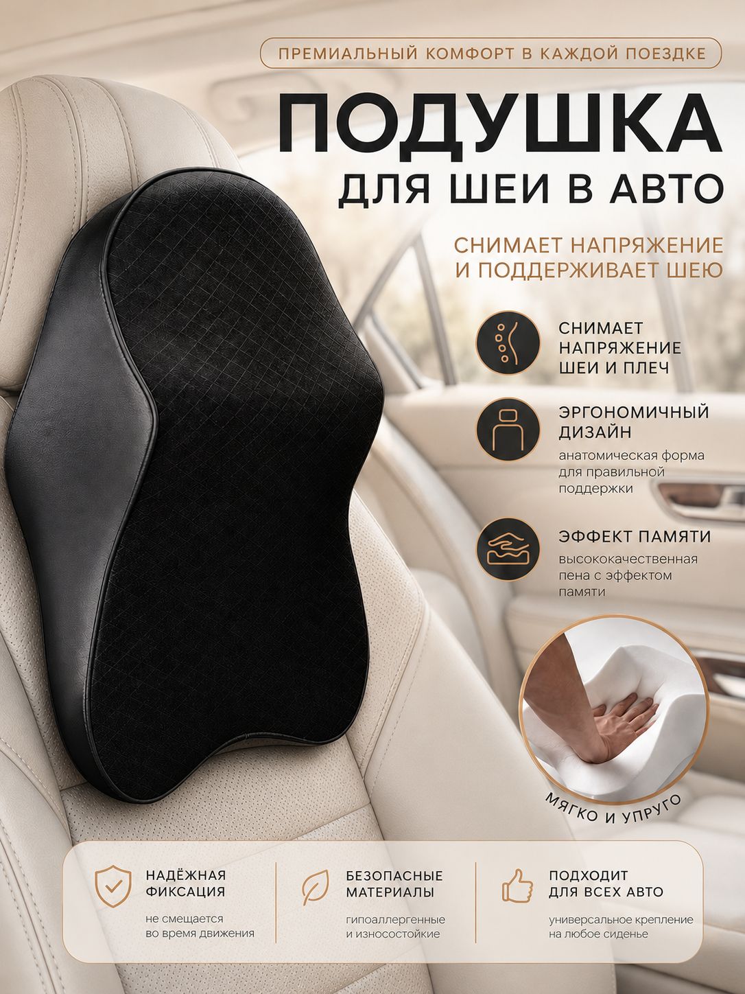 Подушка автомобильная на подголовник