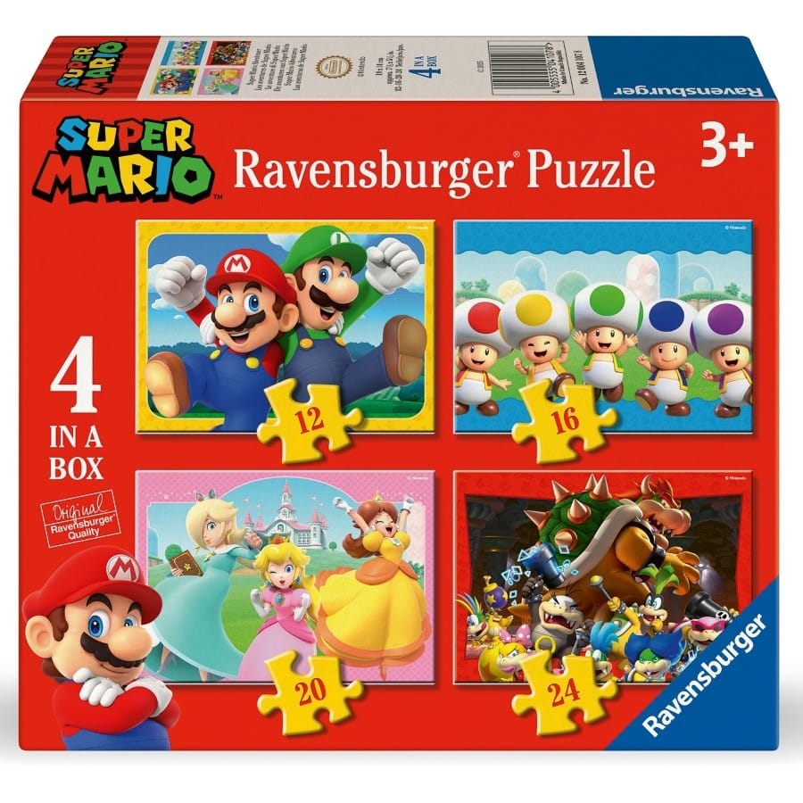 Пазл Ravensburger Super Mario, 4 в 1, 12+16+20+24 элемента