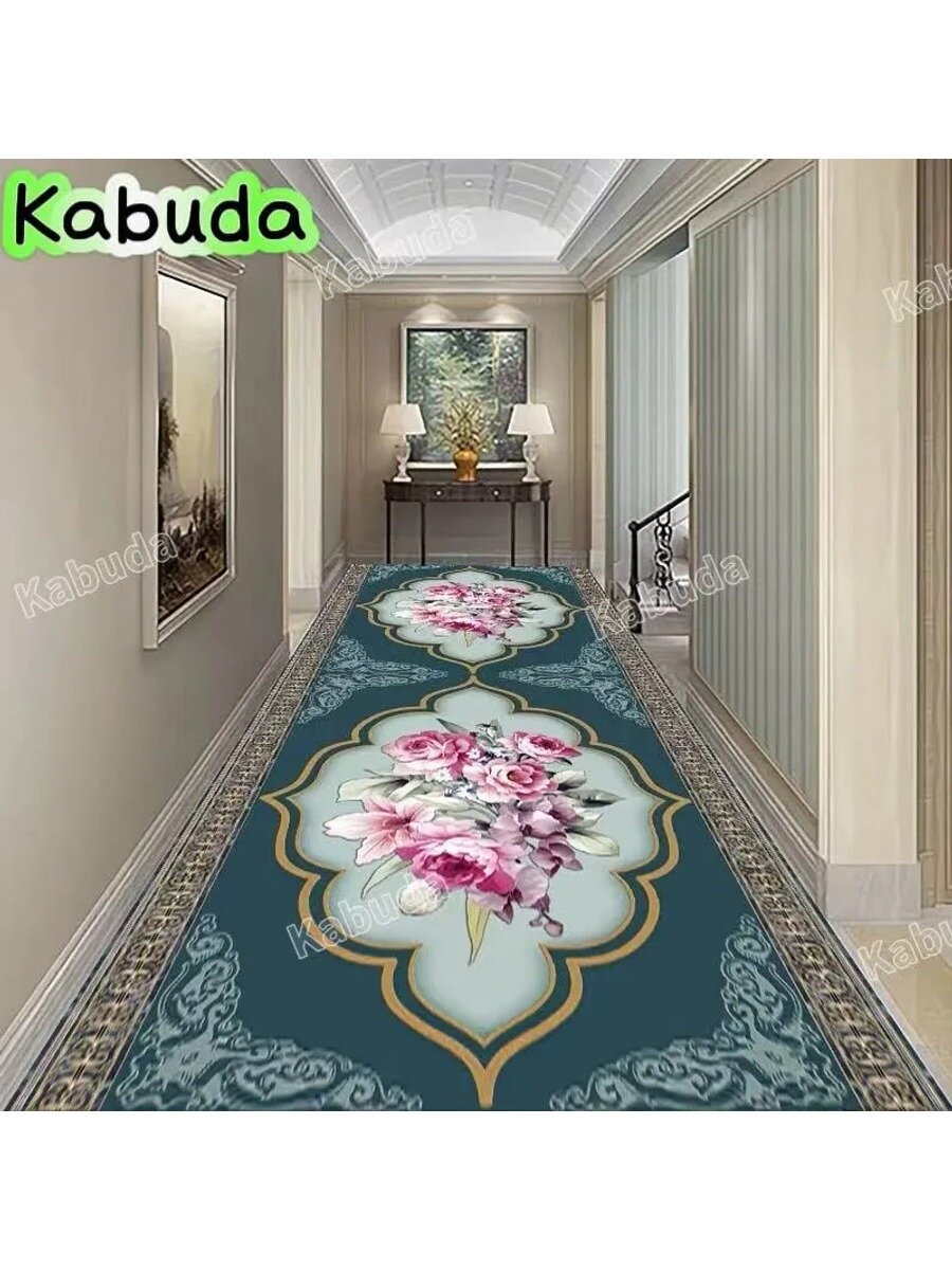 Ковер безворсовый 100x270 см, прямоугольный, основа войлок, 3D-эффект, Джунгли, Ар-деко, Рустик