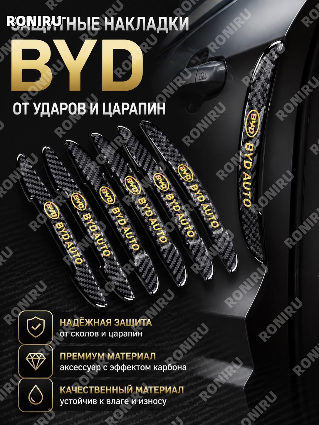 Автомобильная защитная наклейка для дверей BYD, антиударная лента с каплями клея для защиты края кузова и зеркал