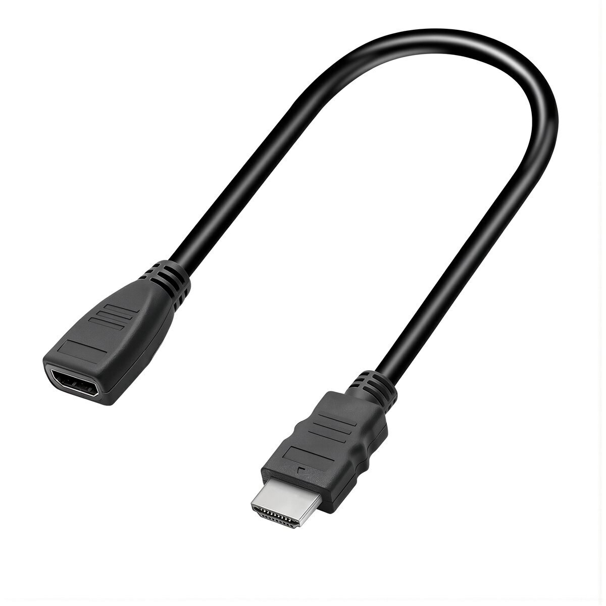 Удлинитель HDMI 20 см черный тип мама папа версия 1.4 для передачи видео высокого разрешения на телевизор компьютер монитор, 50CM