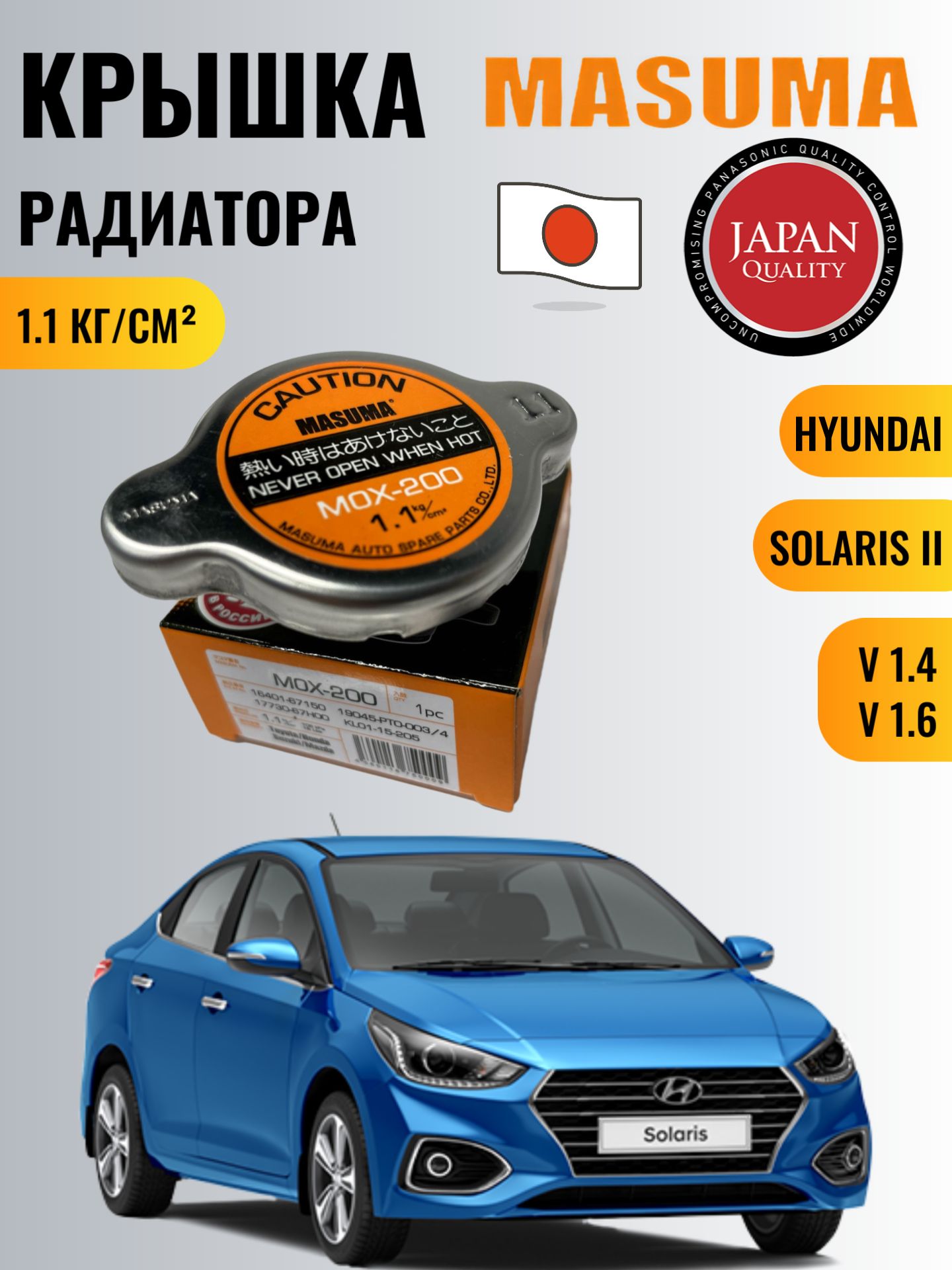 Крышка радиатора Hyundai Solaris II / Хендай Солярис 2 V1.4/V1.6 2017-Н. В.
