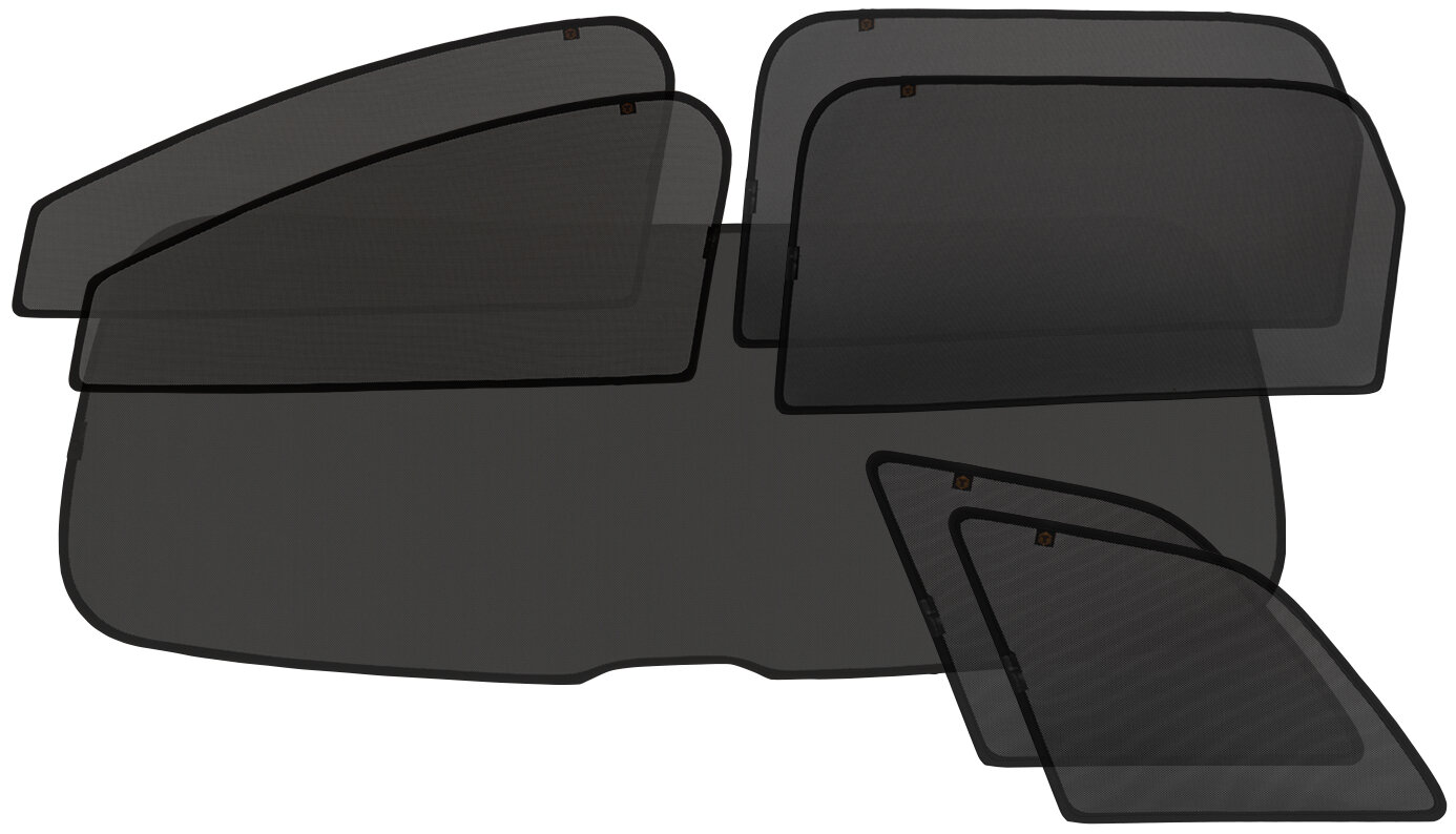 Автошторки трокот STANDART на Toyota Prius (3) (ХW30) (2009-2015) (ЗВ с дворником) Хэтчбек 5 дв, Полный комплект из 8 экранов