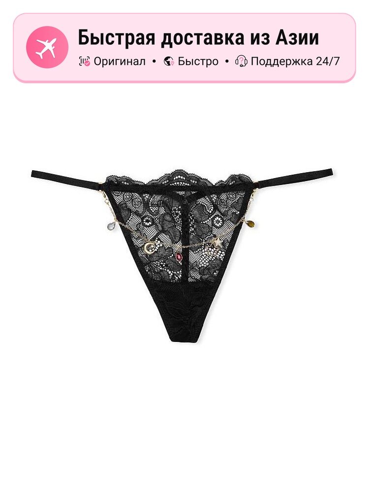 Трусики-стринги женские Victoria's Secret 10052816, черные, L EU