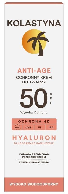 Средство солнцезащитное Kolastyna защитный крем для лица anti age SPF50, 50 мл