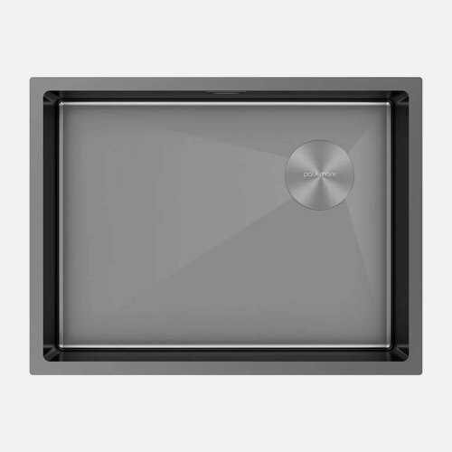Изображение товара Мойка кухонная Paulmark Next-Skew PM885844-GM металлическая, 58x44, прямоугольная, мойка для кухни, под столешницу