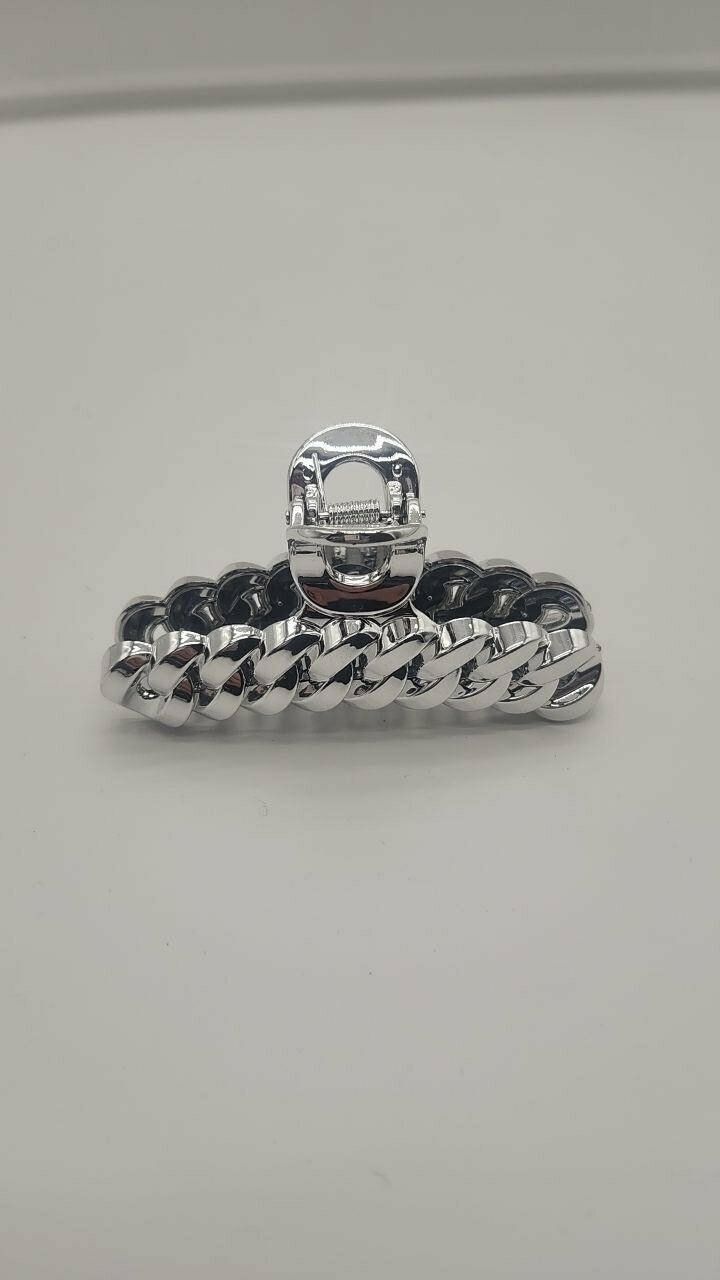 Крабик для волос серебренного цвета , заколка для девушек — фото 1