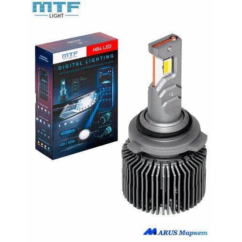 фото Светодиодные лампы hb4 (9006) mtf light digital lighting 12v, 55w, 3000-7000k управление со смартфона