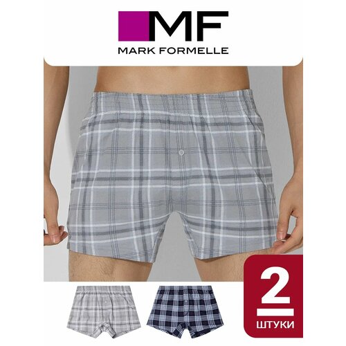 Трусы MARK FORMELLE для мужчин, комплект из 2 шт., размер 82-92, голубой, серый