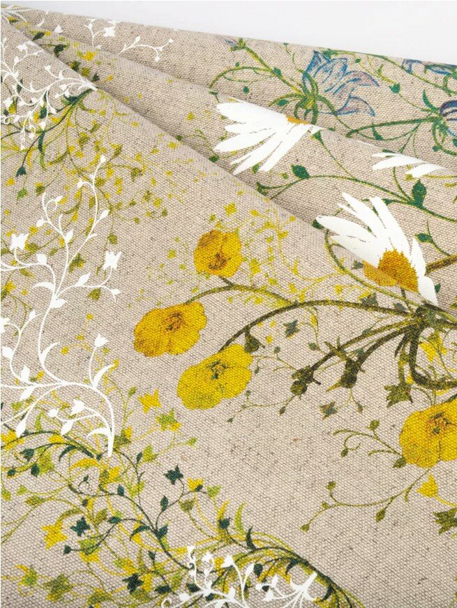 Набор полотенец из 3 штук "Полевые цветы" из льна и хлопка, 45*60 в подарочной упаковке