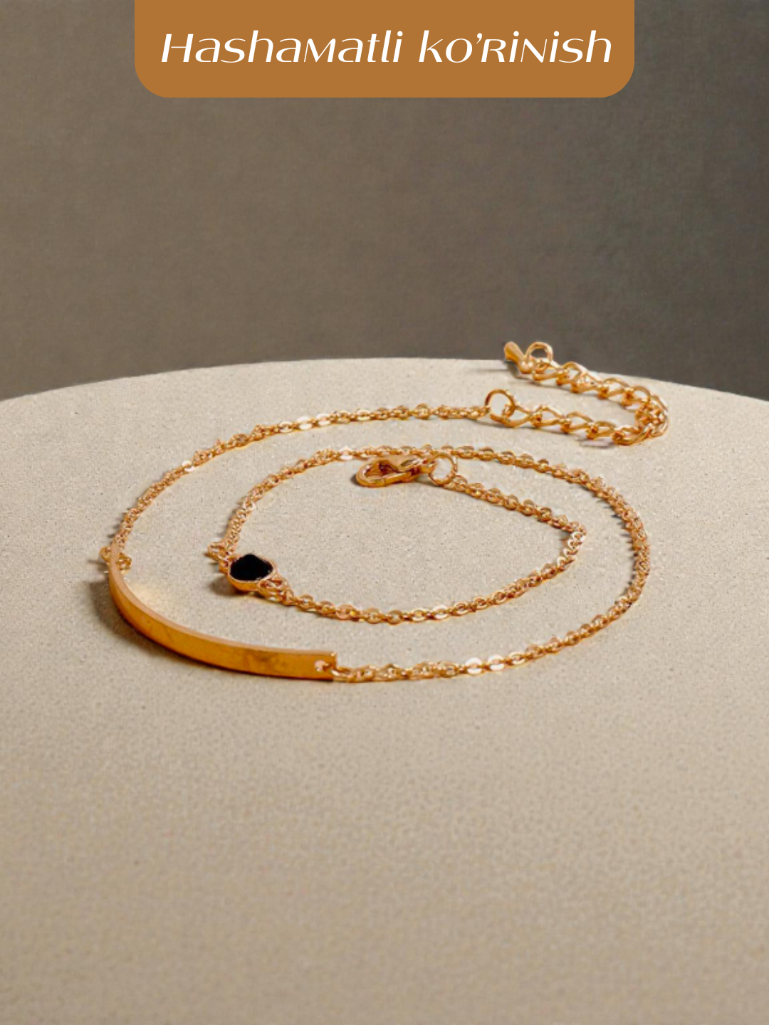 Браслет, размер 15 см, золотистый — фото 1