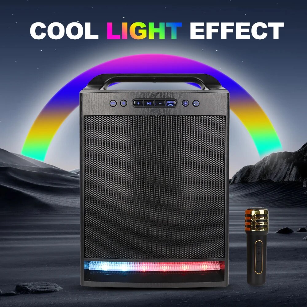 Портативная аудиосистема ZQS8170 Sing-e, RGB-подсветка, беспроводная, солнечная батарея