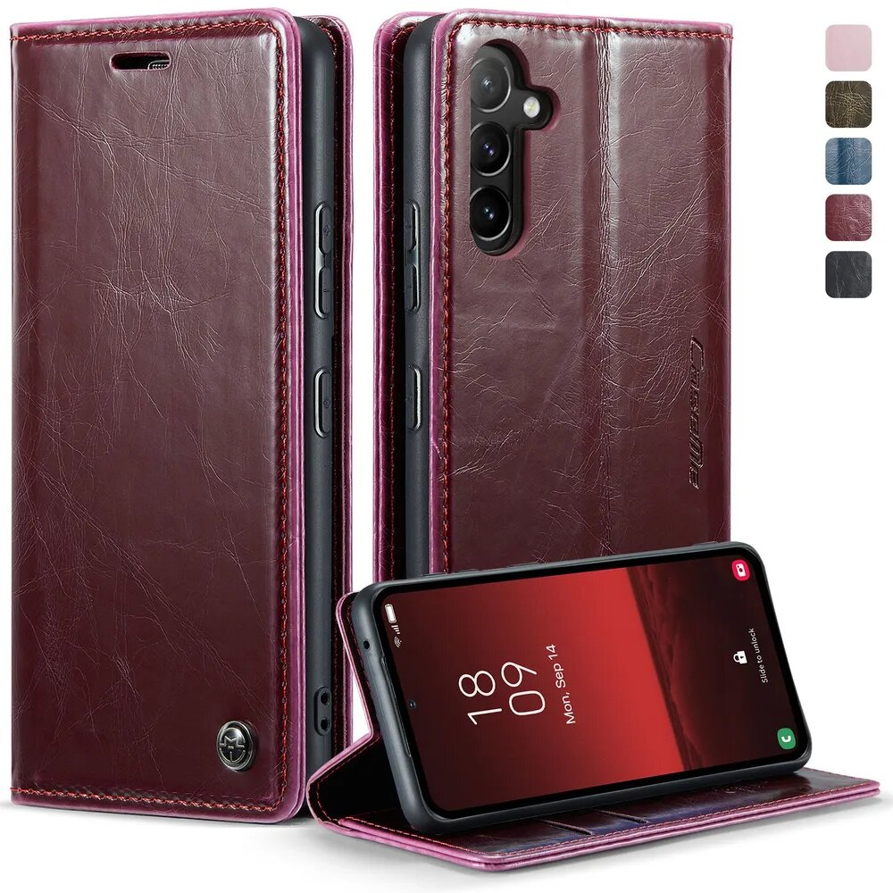 CaseMe Кожаный книжка чехол для Samsung Galaxy A54 5G / Самсунг A54 5G с визитницей из экокожи