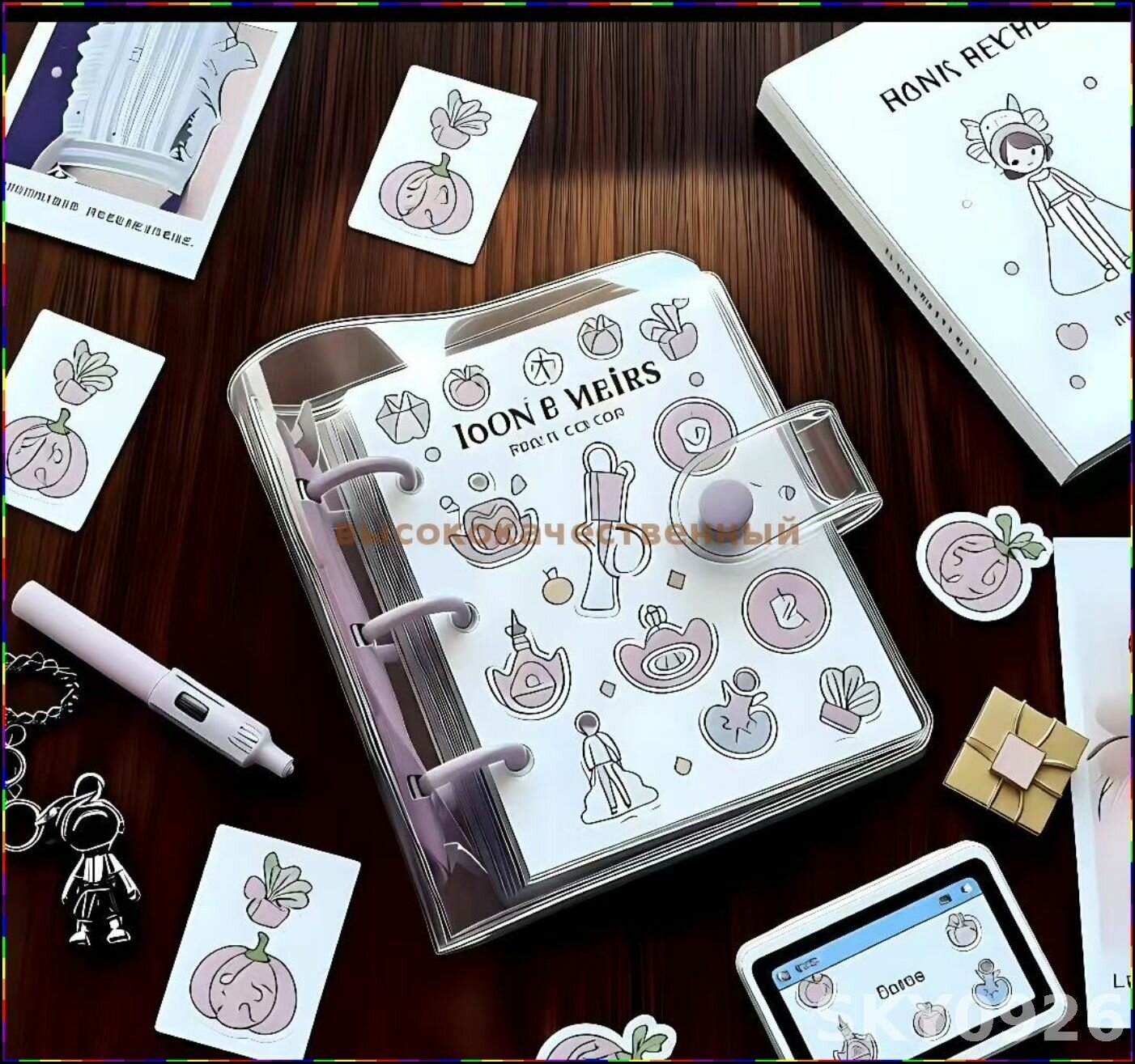 Мини-альбом для хранения коллекционных карточек K-pop групп, подходит для карточек Stray Kids, NewJeans, BlackPink, (G)I-DLE, размер 10,5 9 см