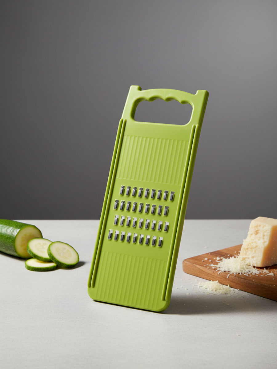 Тёрка, с ручкой, нержавеющая сталь, пластик, 25 см x 2 см, зелёная