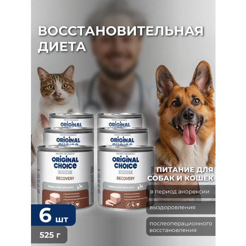фото Original choice vetdiet recovery 525 г диетическое полнорационное питание для собак и кошек восстановительная диета