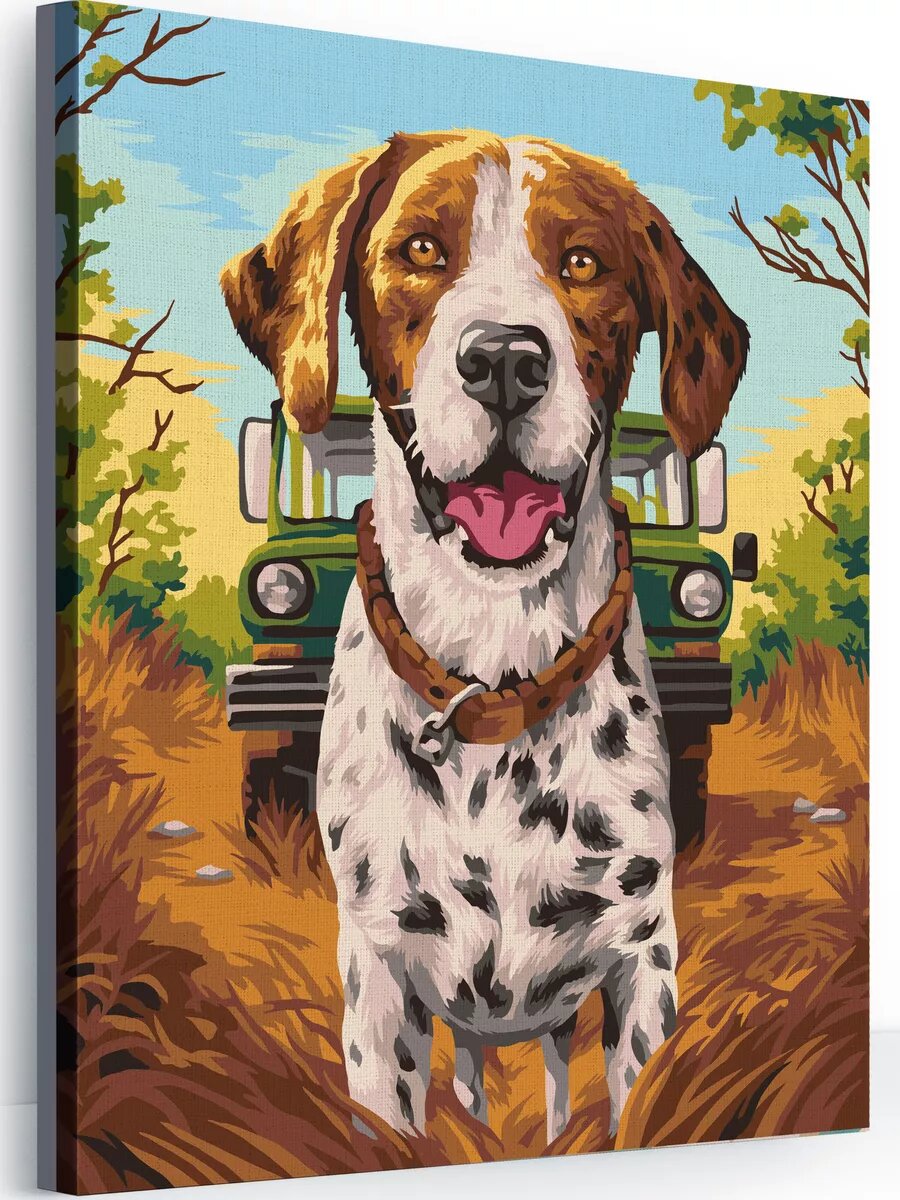 Картина по номерам на холсте с подрамником 40х50 см Пойнтер